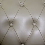 Chesterfield Grey Faux Leather Sofa Set, 2 and 3 Seater Settees with Rolled Arms, Button Backs and Gold Studs