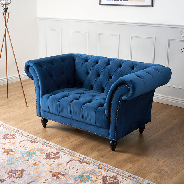 Cambridge Chesterfield Sofa Suite - Velvet Blue