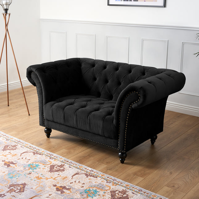 Cambridge Chesterfield Sofa Suite - Velvet Black