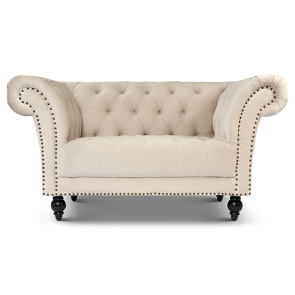 Cambridge Chesterfield Sofa Suite - Velvet Cream