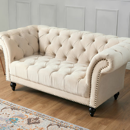 Cambridge Chesterfield Sofa Suite - Velvet Cream