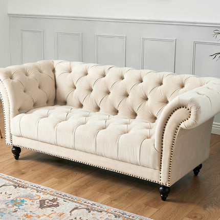 Cambridge Chesterfield Sofa Suite - Velvet Cream