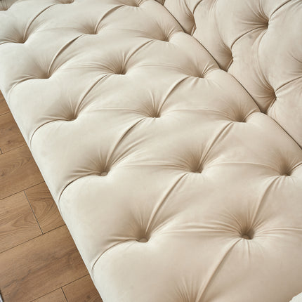 Cambridge Chesterfield Sofa Suite - Velvet Cream