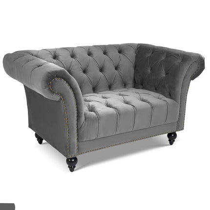 Cambridge Chesterfield Sofa Suite - Velvet Grey