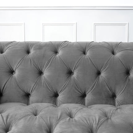 Cambridge Chesterfield Sofa Suite - Velvet Grey