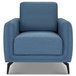 Brixton Blue Armchair - Modern Fabric Accent Chair with Steel Legs