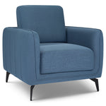 Brixton Blue Armchair - Modern Fabric Accent Chair with Steel Legs