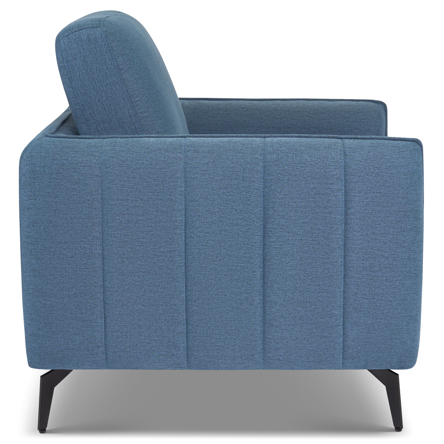 Brixton Blue Armchair - Modern Fabric Accent Chair with Steel Legs