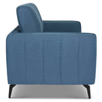 Brixton Blue 2 Seater Sofa - Modern Fabric Sofa with Steel Legs
