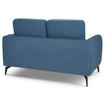 Brixton Blue 2 Seater Sofa - Modern Fabric Sofa with Steel Legs
