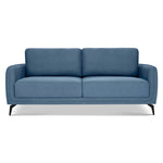 Brixton Blue 3 Seater Sofa - Modern Fabric Sofa with Steel Legs