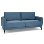 Brixton Blue 2 & 3 Seater Sofa Set - Modern Fabric Sofa Suite with Steel Legs