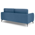 Brixton Blue 3 Seater Sofa - Modern Fabric Sofa with Steel Legs