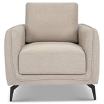 Brixton Cream Armchair - Modern Fabric Accent Chair with Steel Legs