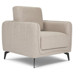 Brixton Cream Armchair - Modern Fabric Accent Chair with Steel Legs