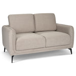 Brixton Cream 2 & 3 Seater Sofa Set - Modern Fabric Sofa Suite with Steel Legs