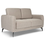 Brixton Cream 2 & 3 Seater Sofa Set - Modern Fabric Sofa Suite with Steel Legs