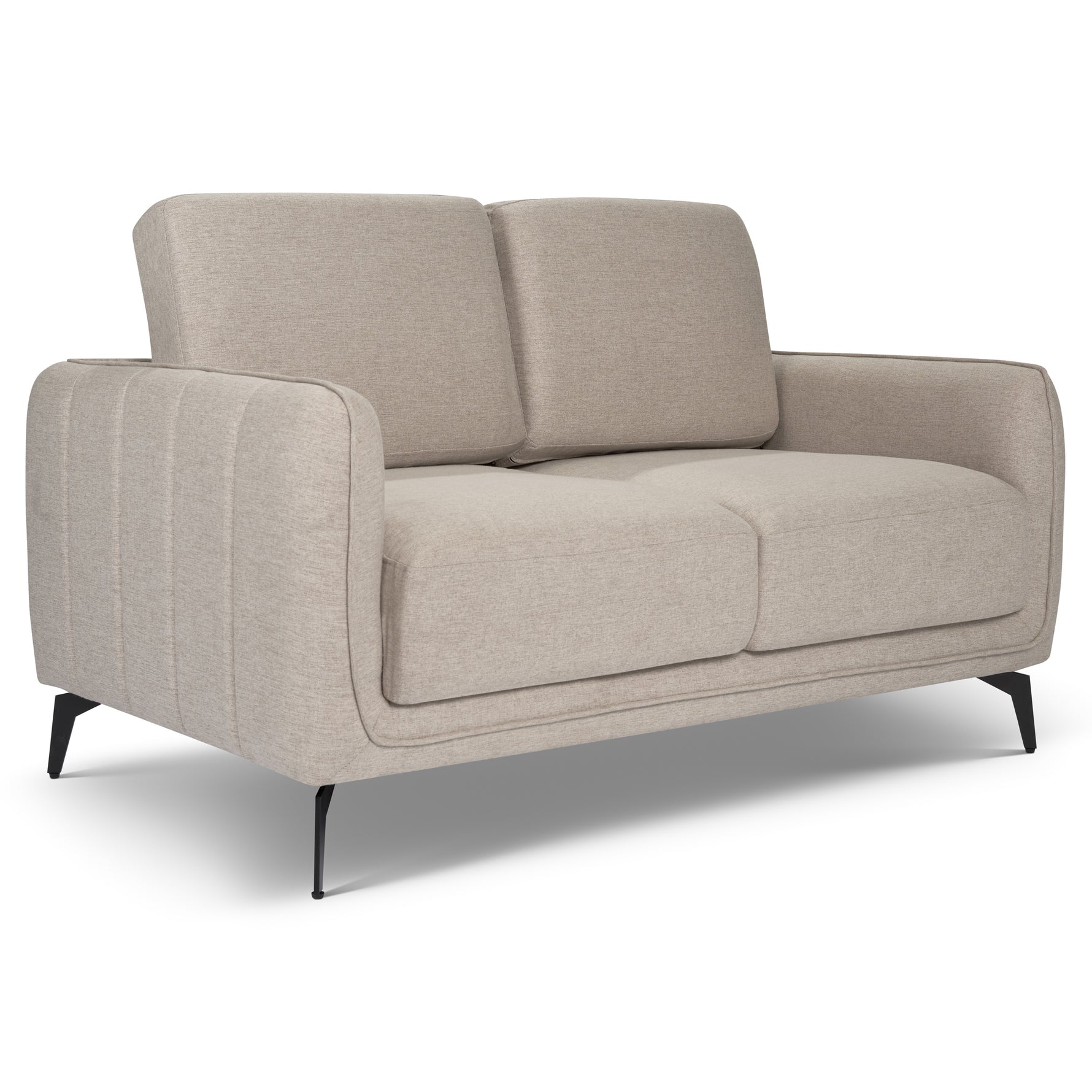 Brixton Cream 2 & 3 Seater Sofa Set - Modern Fabric Sofa Suite with Steel Legs