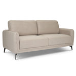 Brixton Cream 2 & 3 Seater Sofa Set - Modern Fabric Sofa Suite with Steel Legs