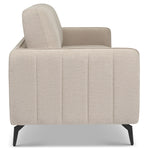 Brixton Cream 3 Seater Sofa - Modern Fabric Sofa with Steel Legs