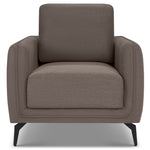 Brixton Dark Brown Armchair - Modern Fabric Accent Chair with Steel Legs