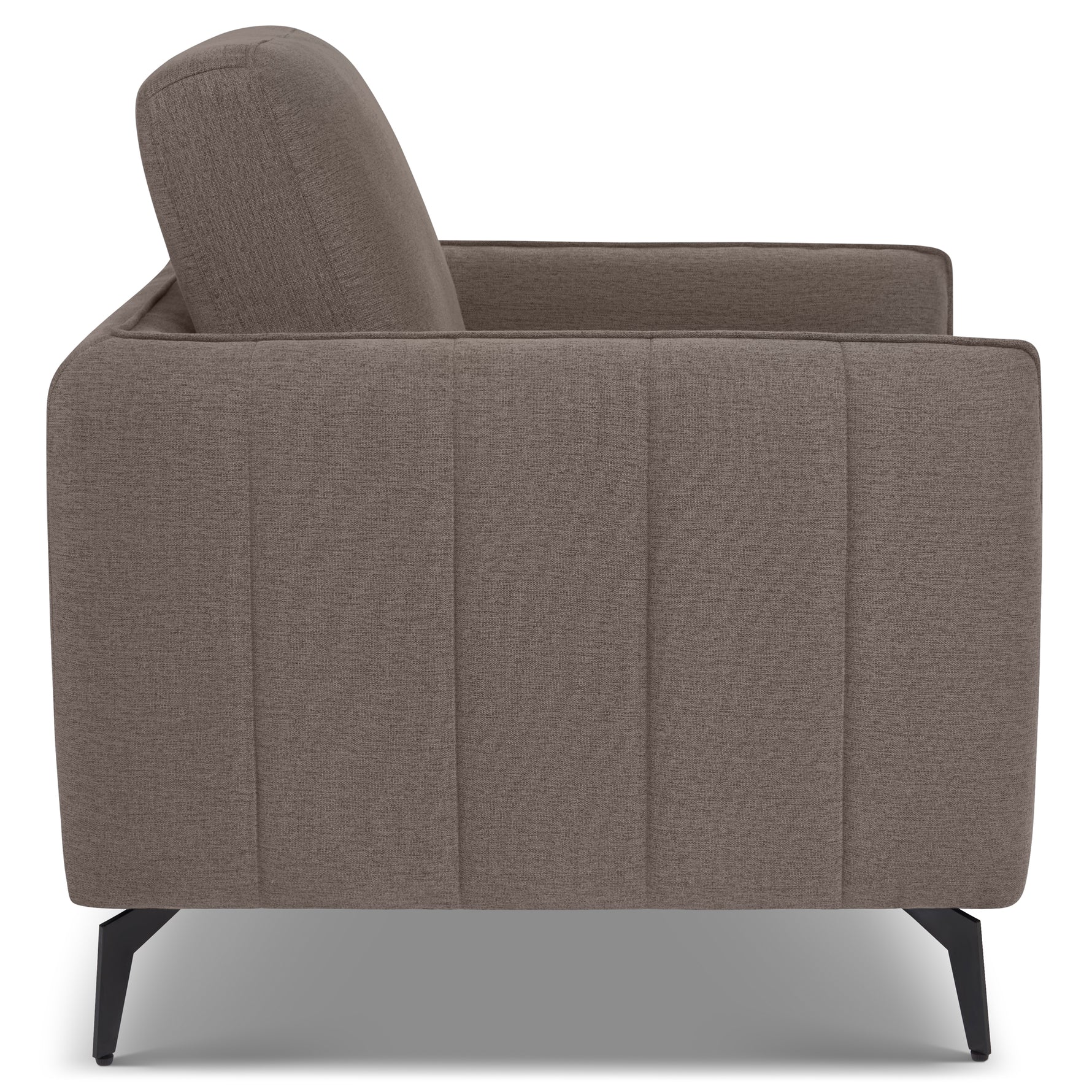 Brixton Dark Brown Armchair - Modern Fabric Accent Chair with Steel Legs