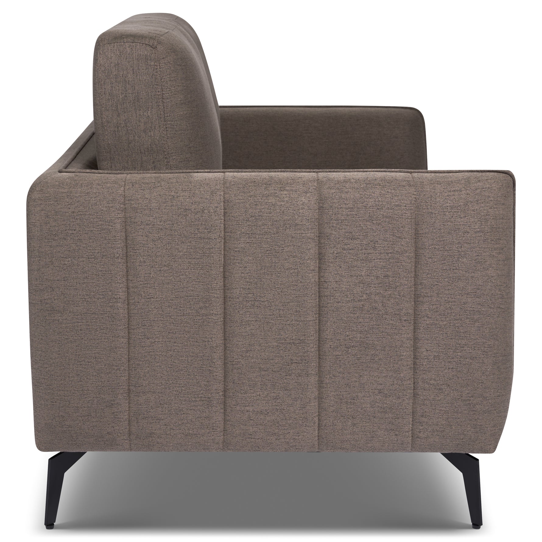 Brixton Dark Brown 2 Seater Sofa - Modern Fabric Sofa with Steel Legs