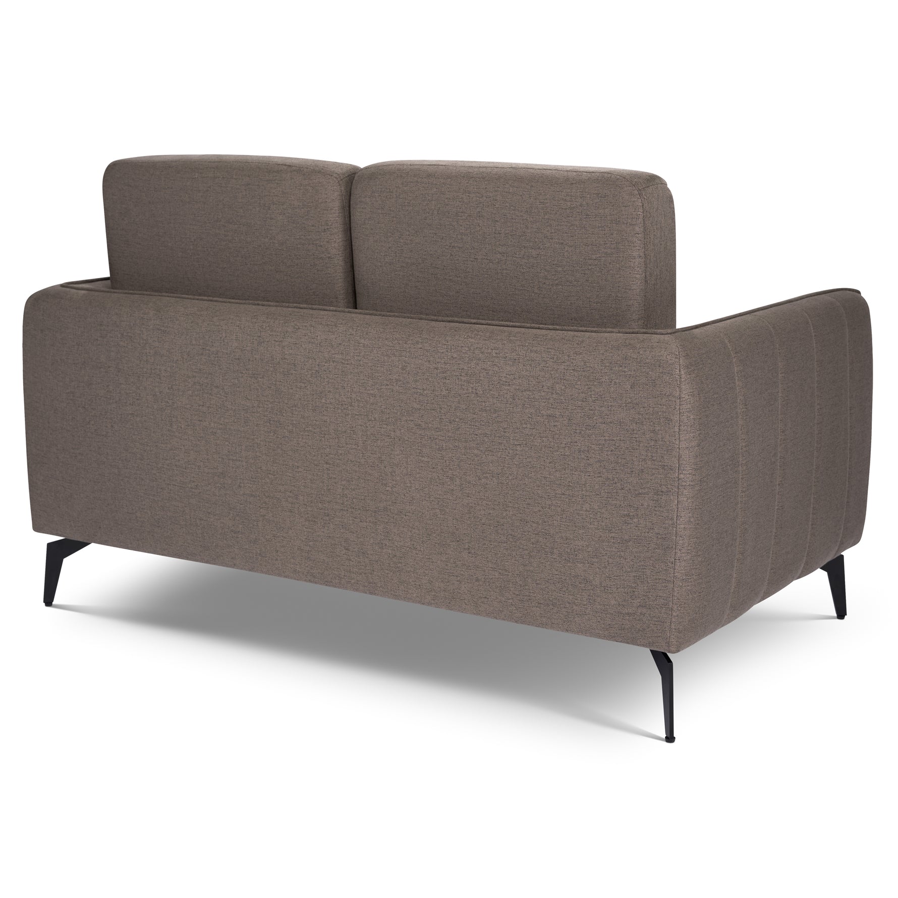 Brixton Dark Brown 2 & 3 Seater Sofa Set - Modern Fabric Sofa Suite with Steel Legs