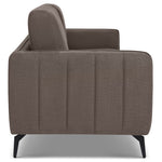 Brixton Dark Brown 3 Seater Sofa - Modern Fabric Sofa with Steel Legs