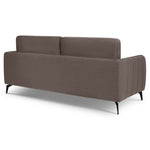 Brixton Dark Brown 3 Seater Sofa - Modern Fabric Sofa with Steel Legs