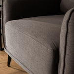 Brixton Dark Brown Armchair - Modern Fabric Accent Chair with Steel Legs