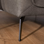 Brixton Dark Brown 2 Seater Sofa - Modern Fabric Sofa with Steel Legs