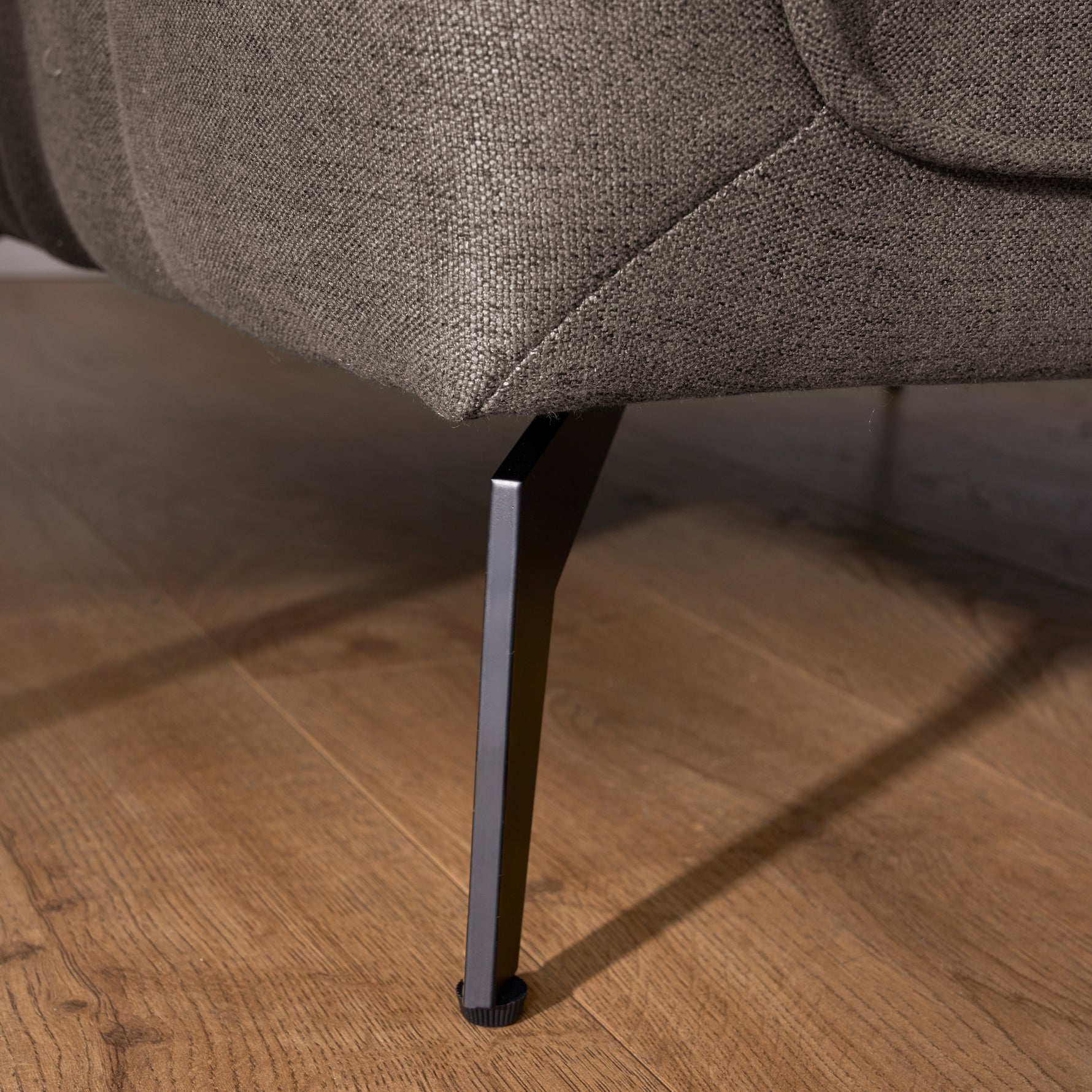 Brixton Dark Brown Armchair - Modern Fabric Accent Chair with Steel Legs