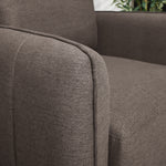 Brixton Dark Brown 3 Seater Sofa - Modern Fabric Sofa with Steel Legs