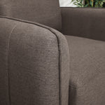 Brixton Dark Brown Armchair - Modern Fabric Accent Chair with Steel Legs