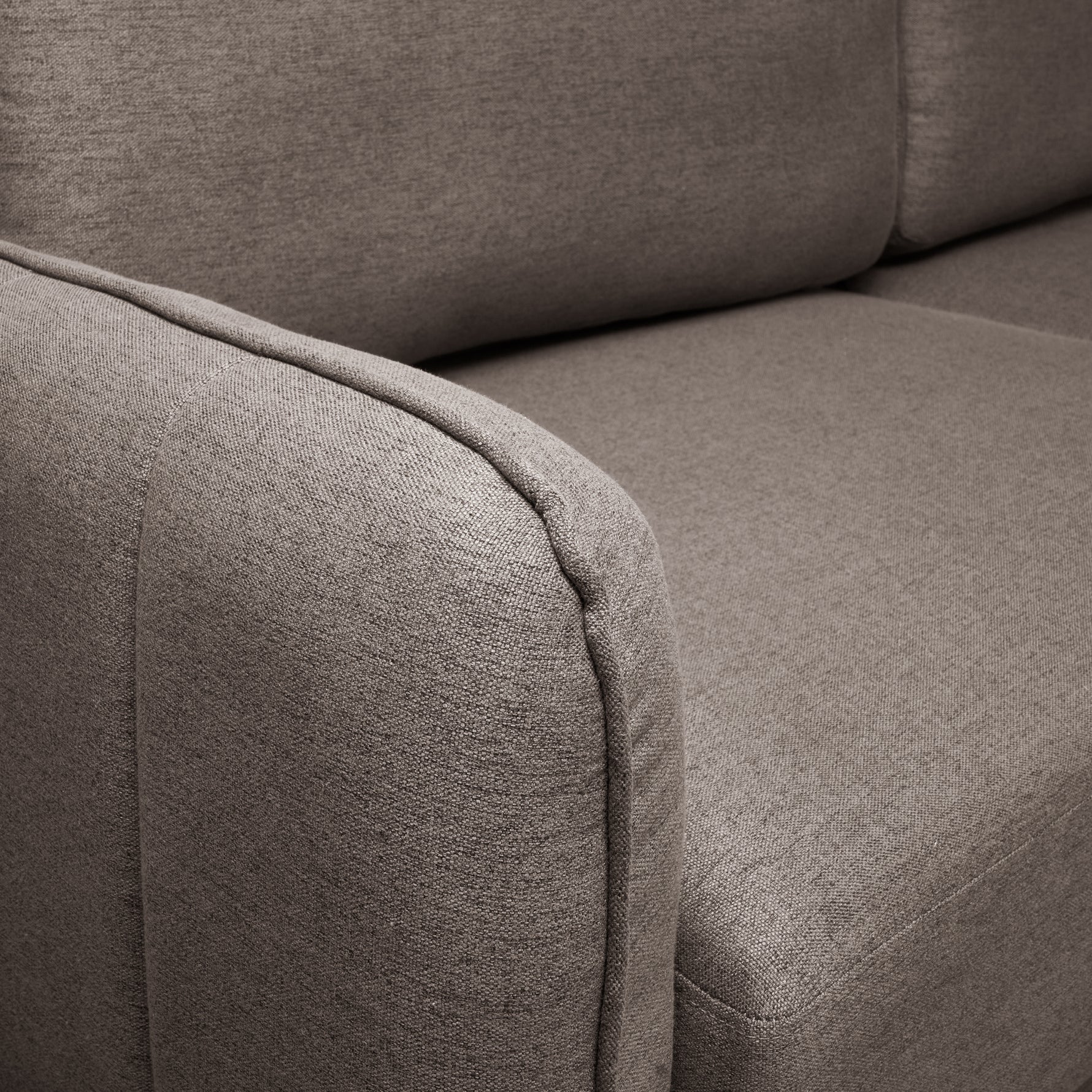 Brixton Dark Brown 3 Seater Sofa - Modern Fabric Sofa with Steel Legs