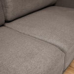 Brixton Dark Brown 3 Seater Sofa - Modern Fabric Sofa with Steel Legs