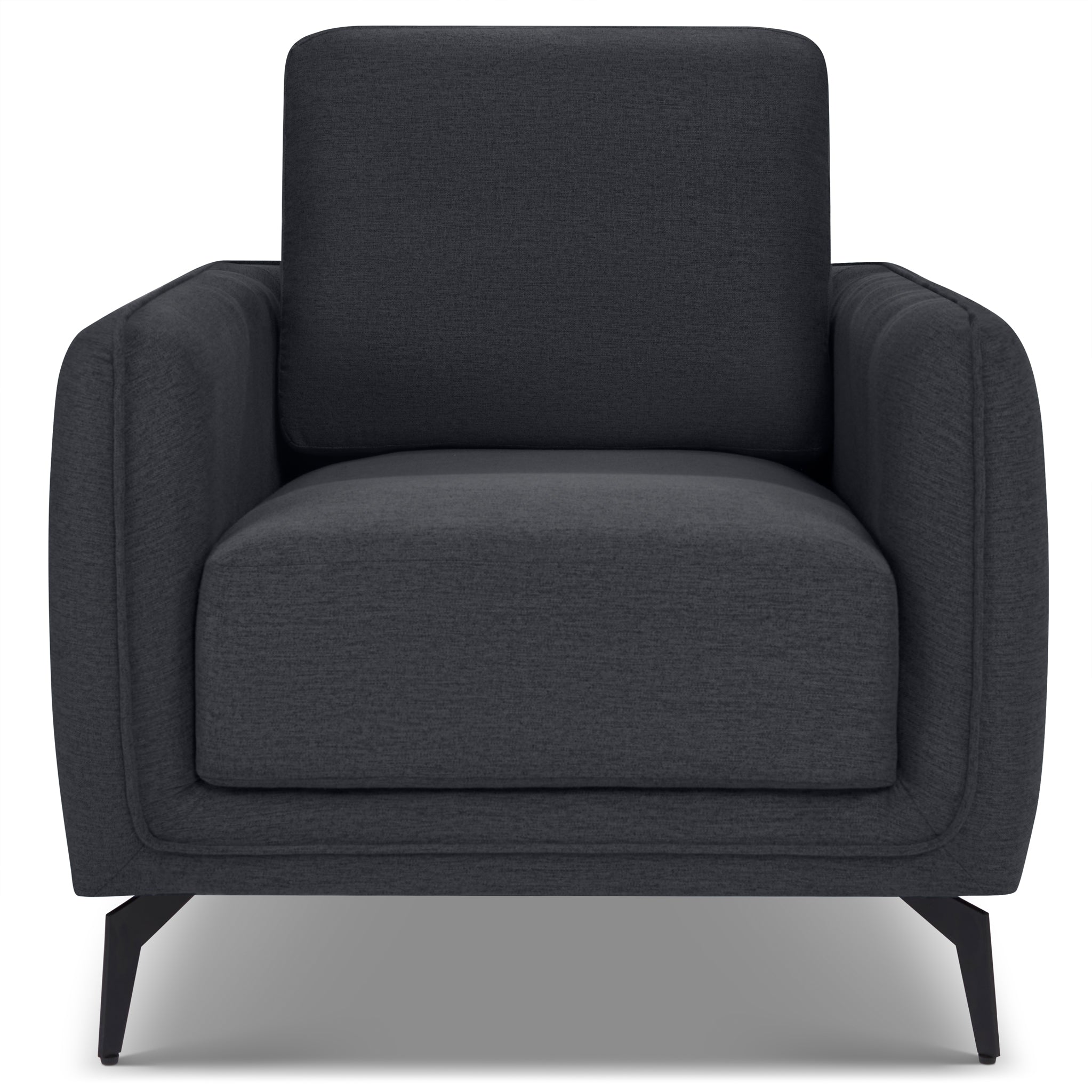 Brixton Dark Grey Armchair - Modern Fabric Accent Chair with Steel Legs