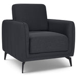 Brixton Dark Grey Armchair - Modern Fabric Accent Chair with Steel Legs