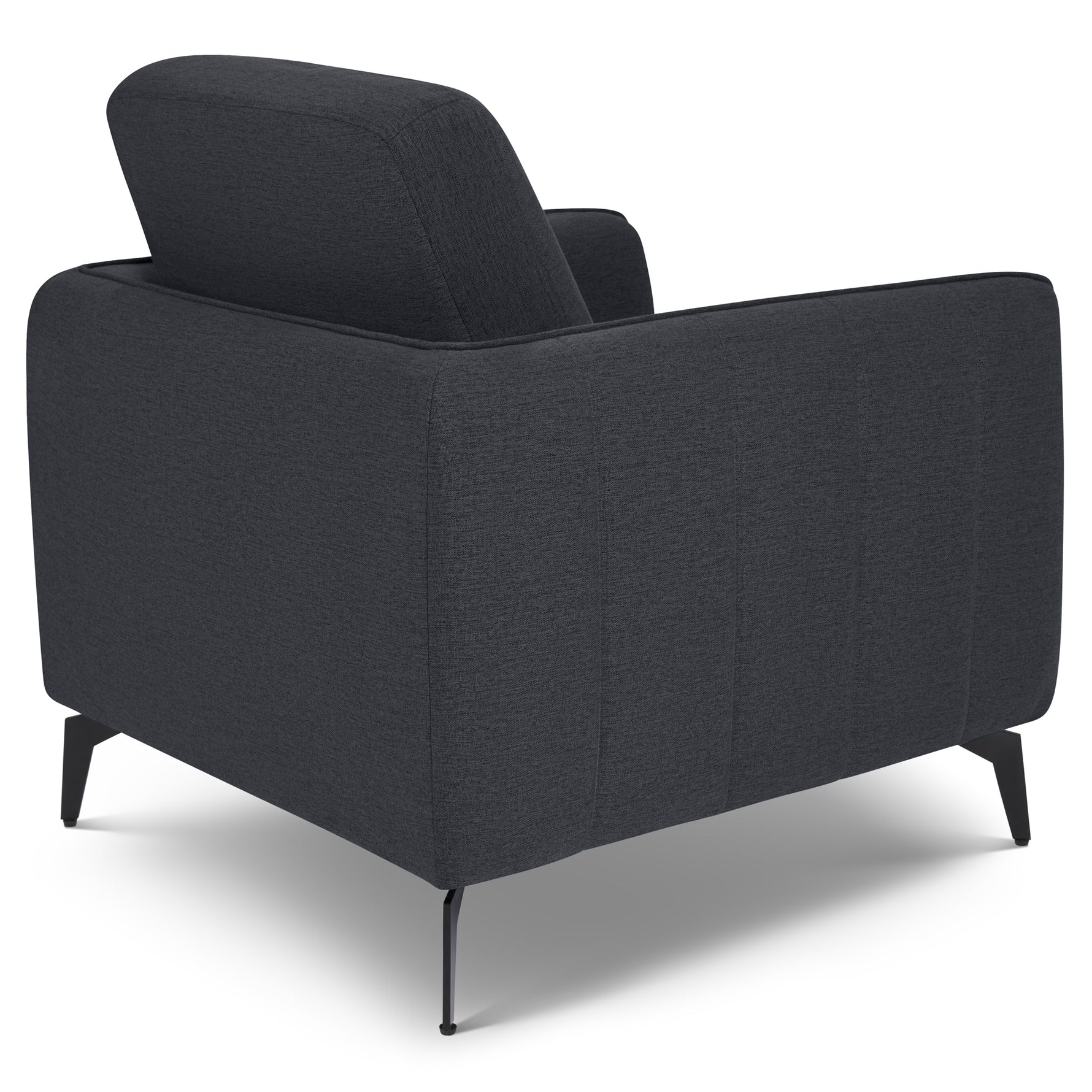 Brixton Dark Grey Armchair - Modern Fabric Accent Chair with Steel Legs