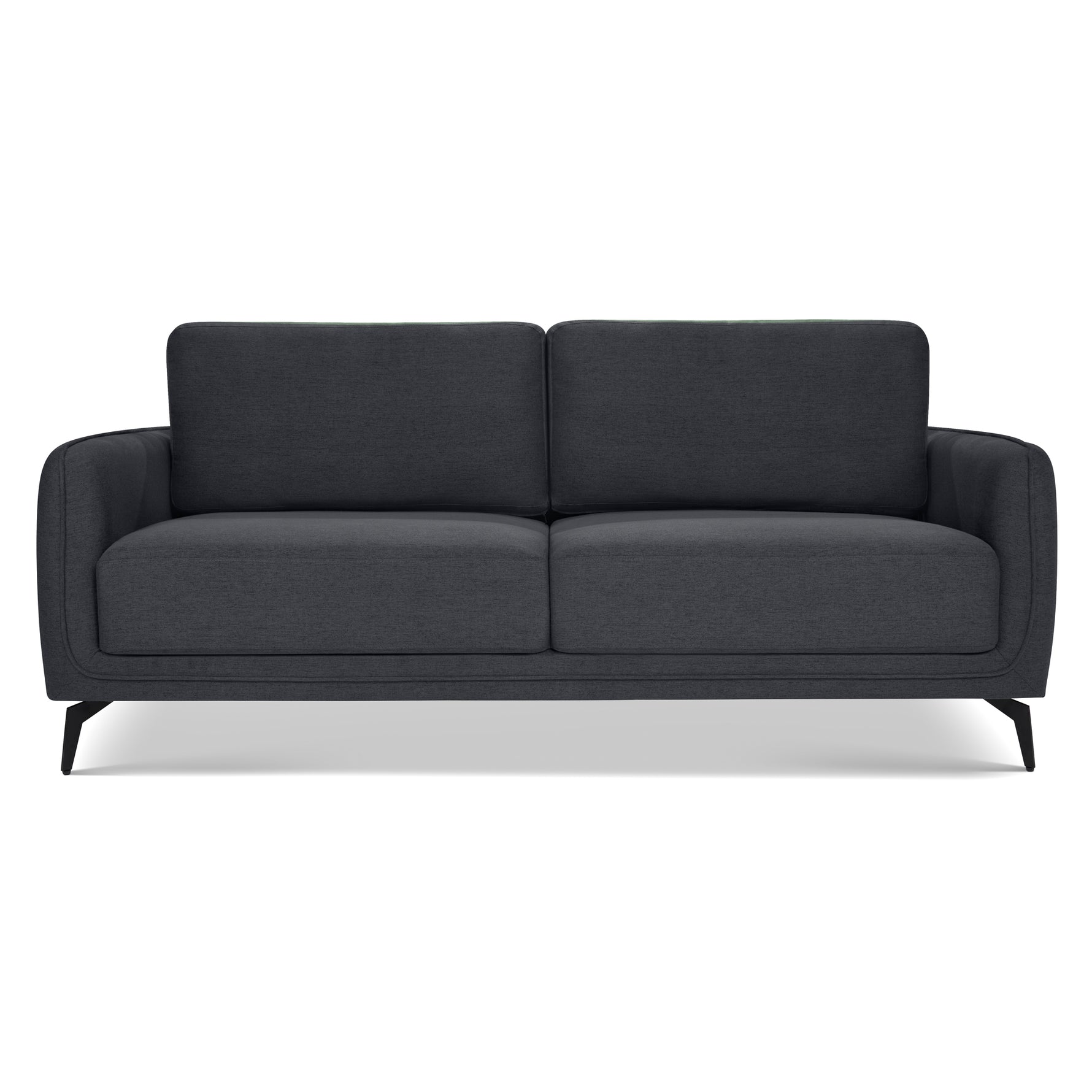 Brixton Dark Grey 3 Seater Sofa - Modern Fabric Sofa with Steel Legs
