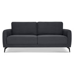 Brixton Dark Grey 2 & 3 Seater Sofa Set - Modern Fabric Sofa Suite with Steel Legs