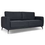 Brixton Dark Grey 2 & 3 Seater Sofa Set - Modern Fabric Sofa Suite with Steel Legs