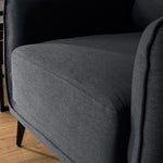 Brixton Dark Grey Armchair - Modern Fabric Accent Chair with Steel Legs