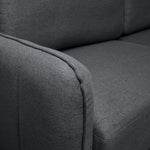 Brixton Dark Grey 2 Seater Sofa - Modern Fabric Sofa with Steel Legs