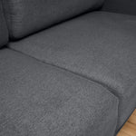 Brixton Dark Grey 2 Seater Sofa - Modern Fabric Sofa with Steel Legs