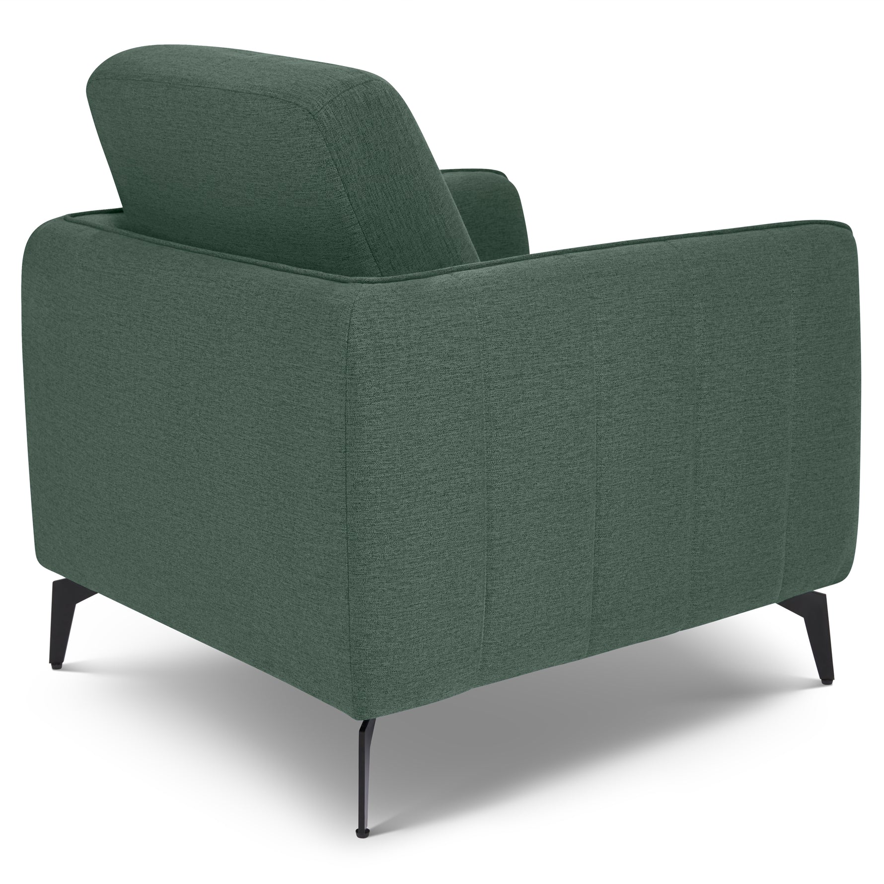 Brixton Green Armchair - Modern Fabric Accent Chair with Steel Legs