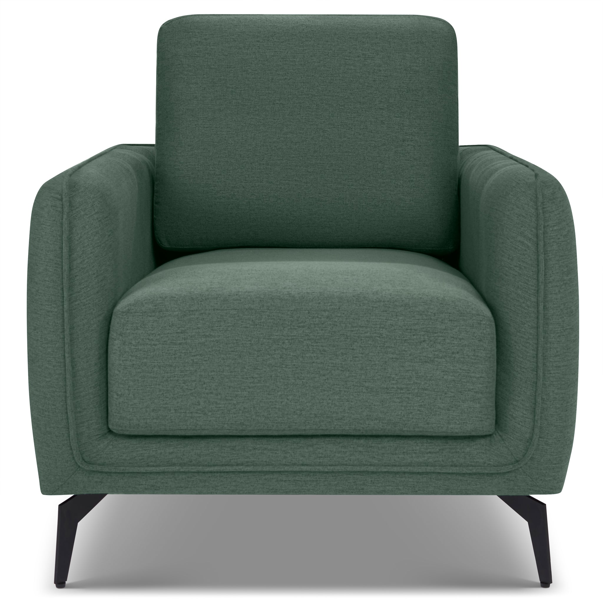 Brixton Green Armchair - Modern Fabric Accent Chair with Steel Legs