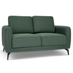 Brixton Green 2 Seater Sofa - Modern Fabric Sofa with Steel Legs