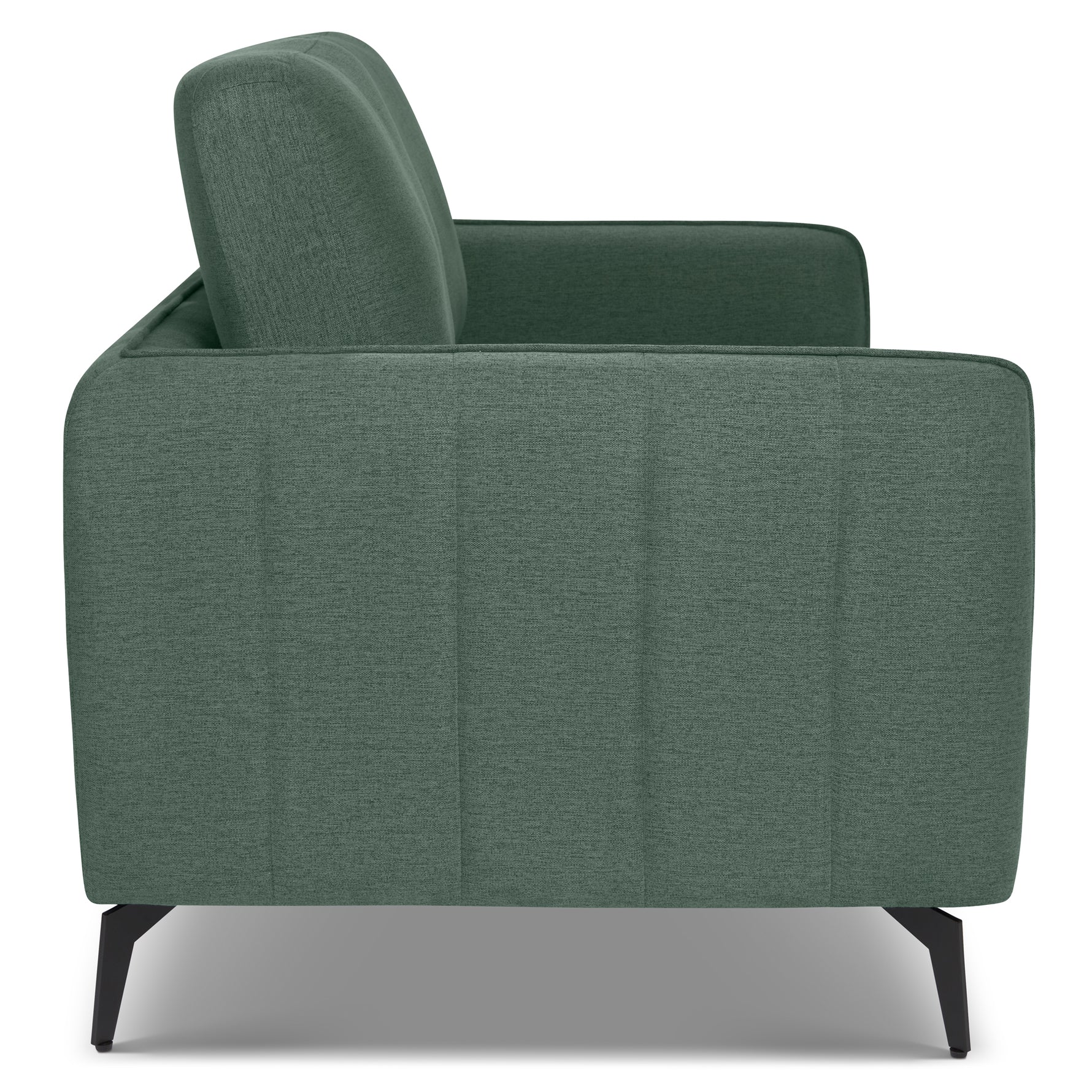 Brixton Green 2 Seater Sofa - Modern Fabric Sofa with Steel Legs